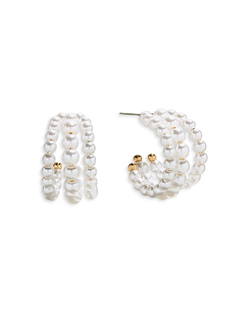 Baublebar Halia Imitation Pearl Hoop Earrings