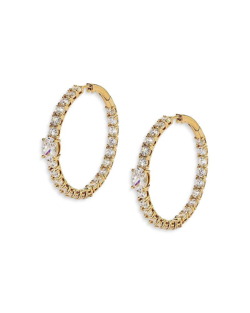 Nadri Stellar Hoop Earrings, 1.3 diameter