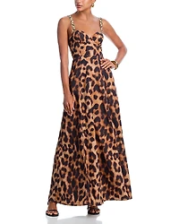 L'Agence Sutton Beaded Strap Maxi Dress