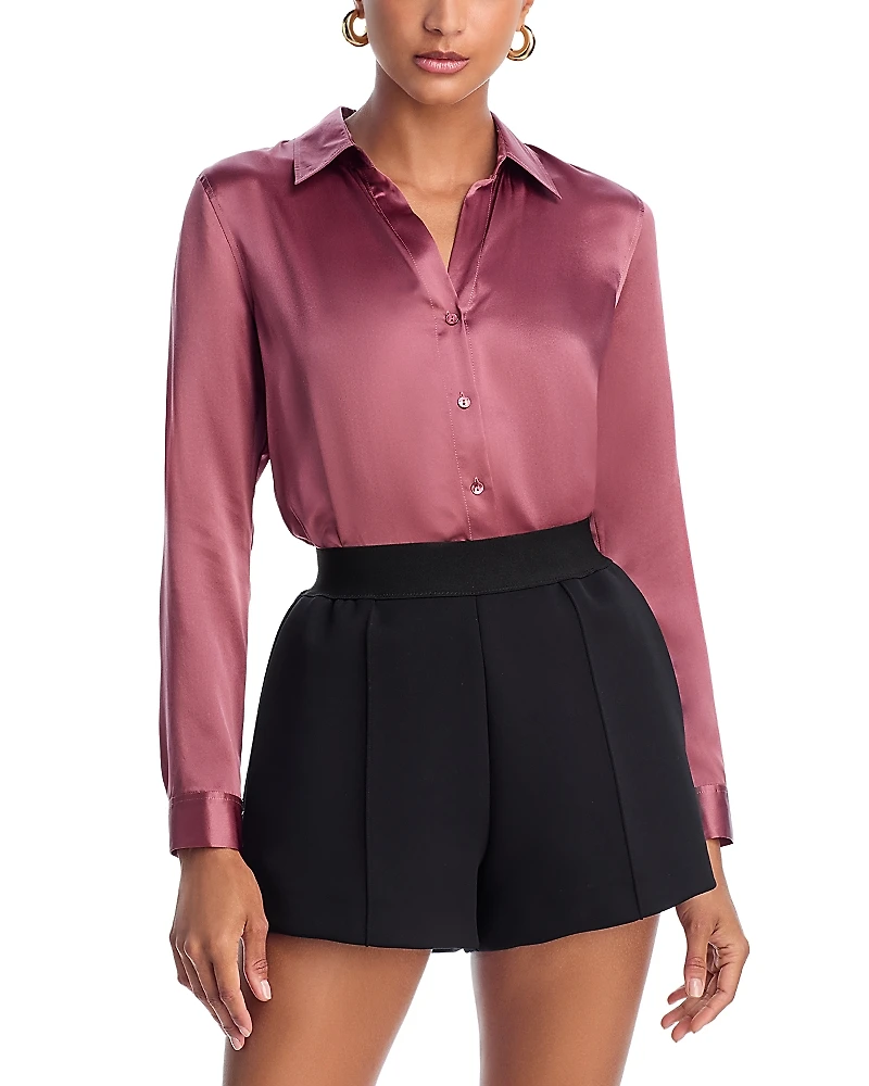 L'Agence Tyler Silk Button Front Blouse