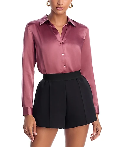 L'Agence Tyler Silk Button Front Blouse