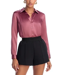 L'Agence Tyler Silk Button Front Blouse