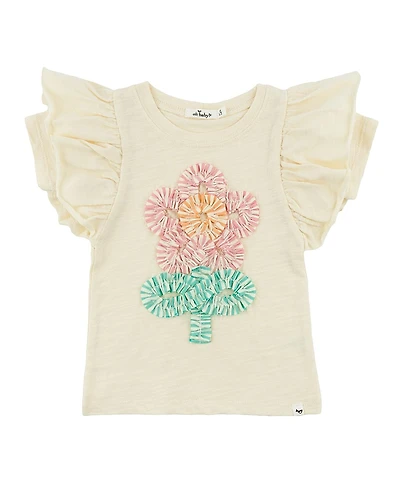 oh baby! Girls' Cabana Ruffle Daisy Applique Butterfly Top - Baby