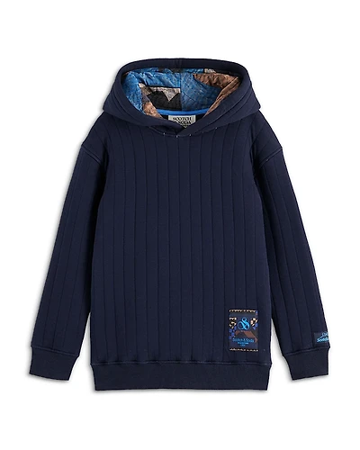 Scotch & Soda Boys' Quilted Patchwork Hoodie - Little Kid, Big Kid