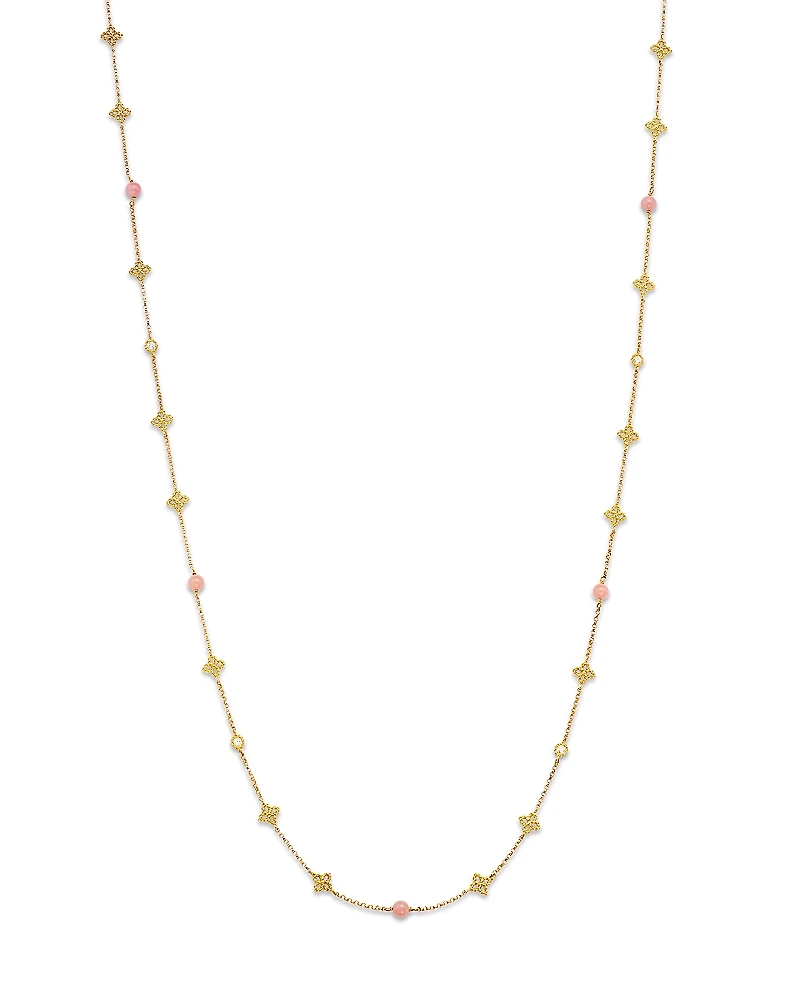 Roberto Coin 18K Yellow Gold Principessa Pink Opal & Diamond Statement Necklace, 31