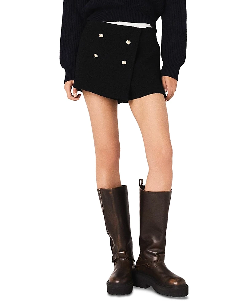 Maje Tweed Shorts with Contrast Band