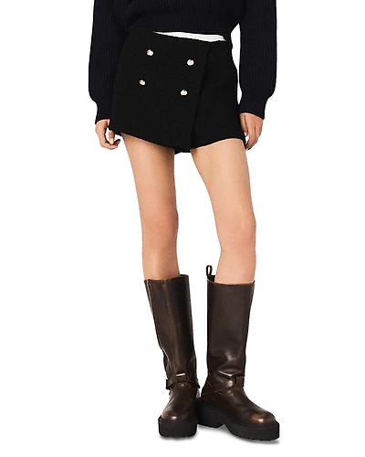 Maje Tweed Shorts with Contrast Band