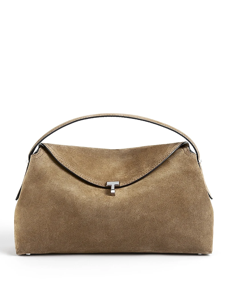 Toteme T-Lock Suede Convertible Top Handle Bag