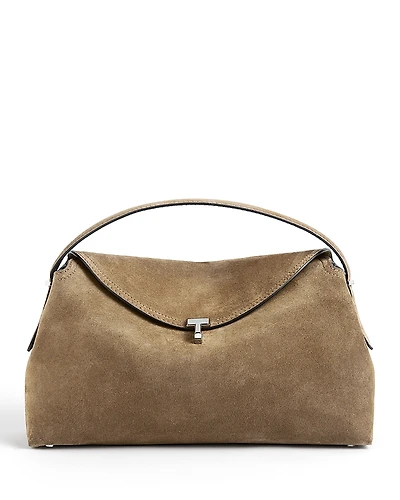 Toteme T-Lock Suede Convertible Top Handle Bag