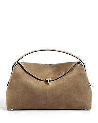 Toteme T-Lock Suede Convertible Top Handle Bag