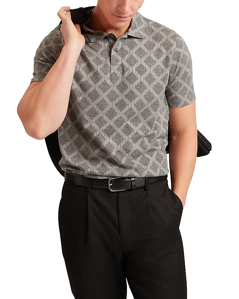 Ted Baker Dalimi Short Sleeve Diamond Jacquard Polo