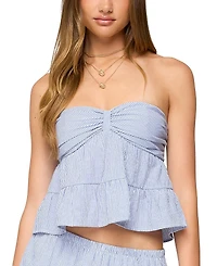 Edikted Dora Strapless Eyelet Babydoll Top
