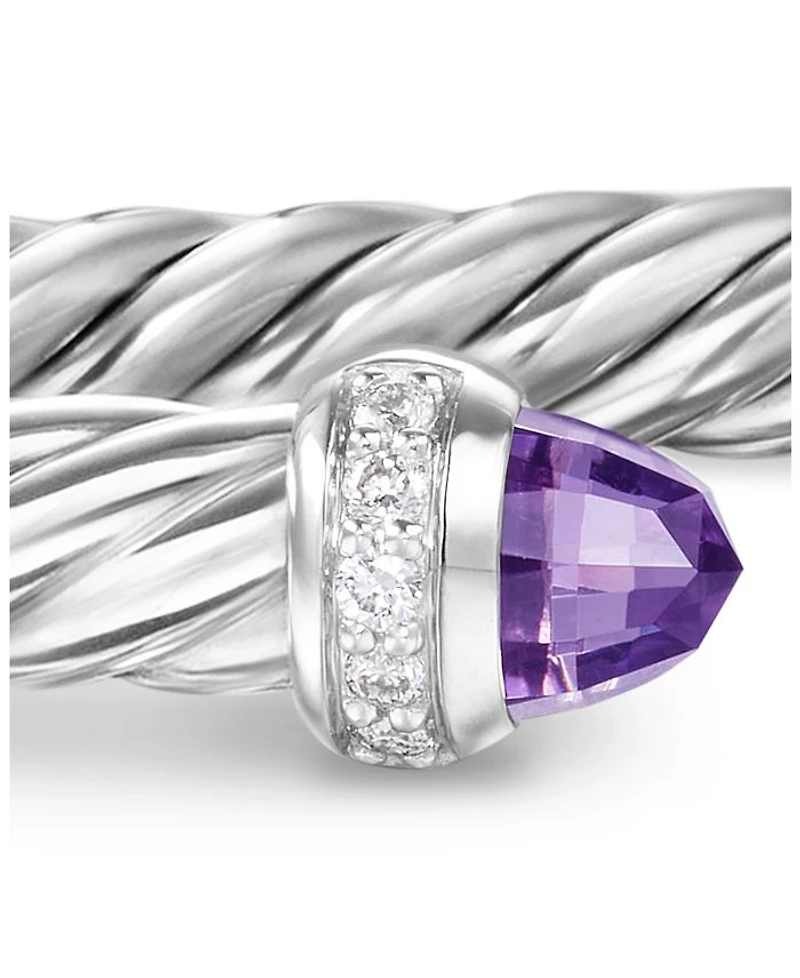 Cablespira Flex® Bracelet Sterling Silver with Diamonds, 4mm