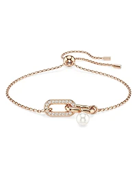 Swarovski Constella Pave Link & Pearl Slider Bracelet