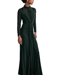 Reiss Danni Long Sleeved Ruched Maxi Dress