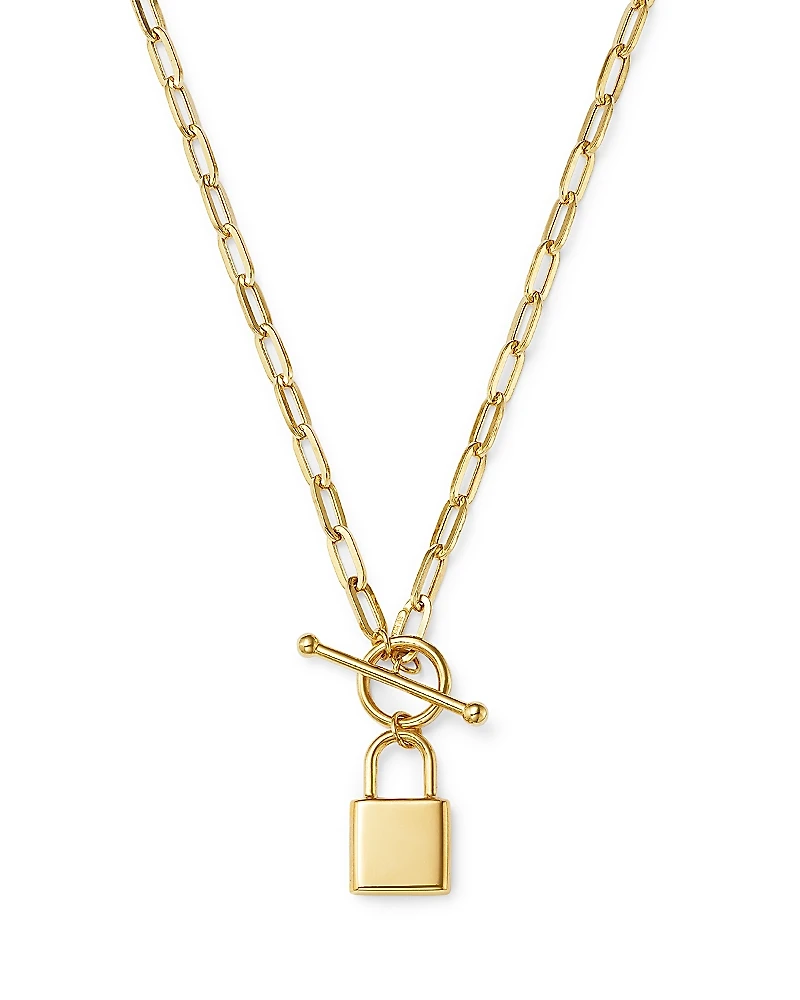 Bloomingdale's Fine Collection Padlock Pendant Necklace