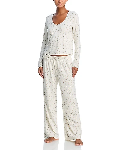 Aqua Starlette Long Pajama Set - Exclusive