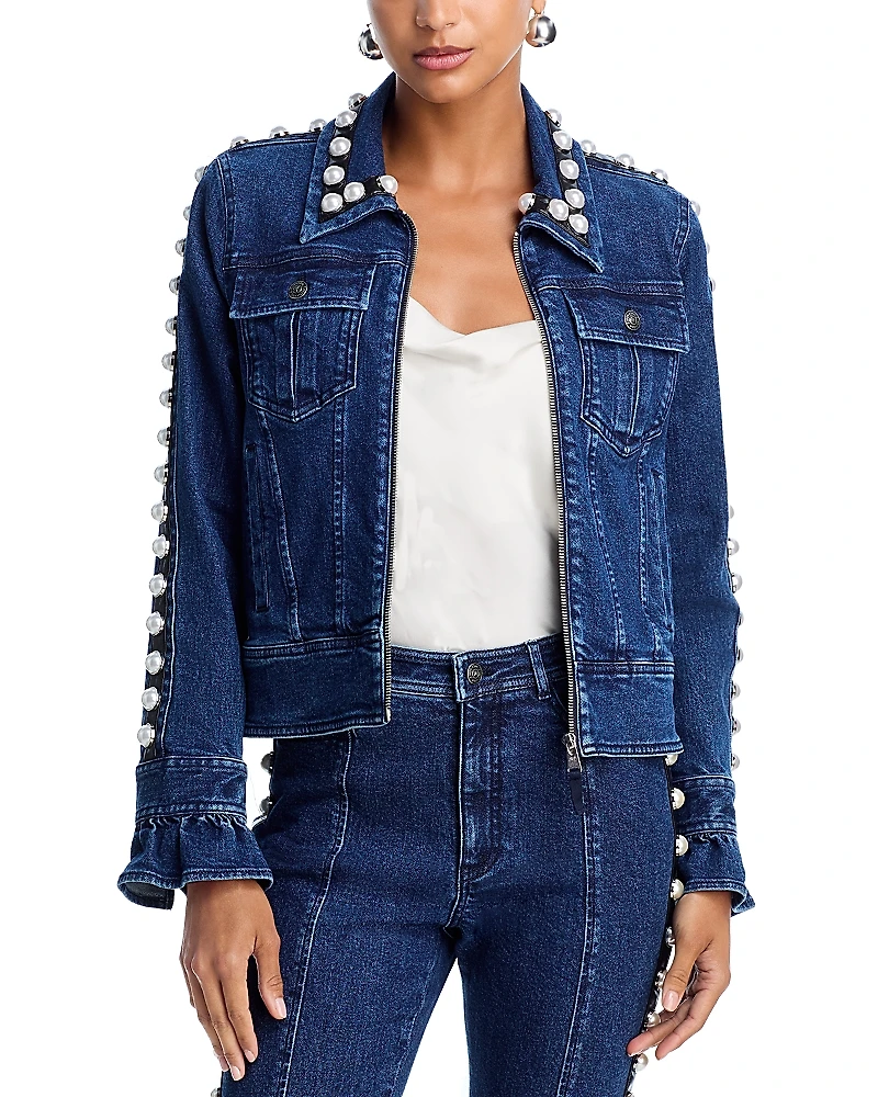 Cinq a Sept Ramona Embellished Denim Jacket