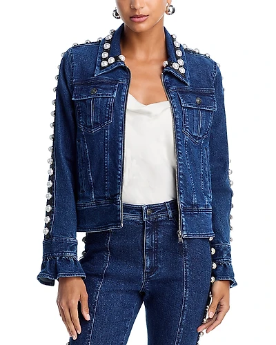 Cinq a Sept Ramona Embellished Denim Jacket