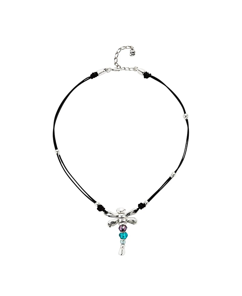 UNOde50 Dragonfly Leather Necklace