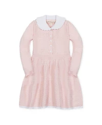 Hope & Henry Girls' Organic Peter Pan Collar Button Front Sweater Dress - Little Kid, Big Kid