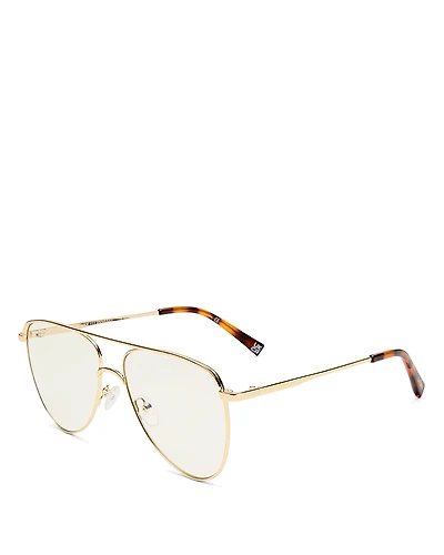 Le Specs The Duke Rectangular Blue Light Glasses, 57mm