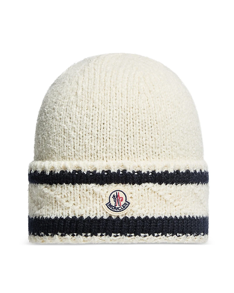 Moncler Stripe Logo Patch Beanie