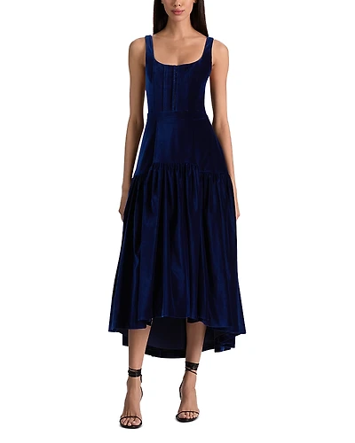 Alice and Olivia Diana Velvet Midi Dress