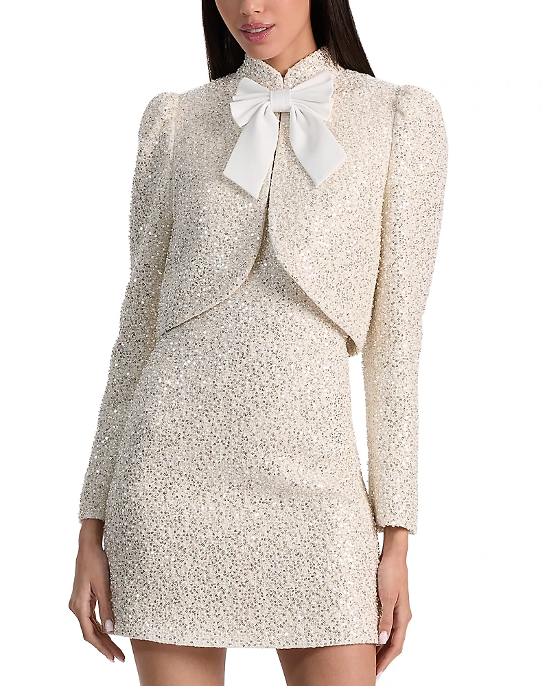 Alice and Olivia Ilaria Embellished Cropped Jacket