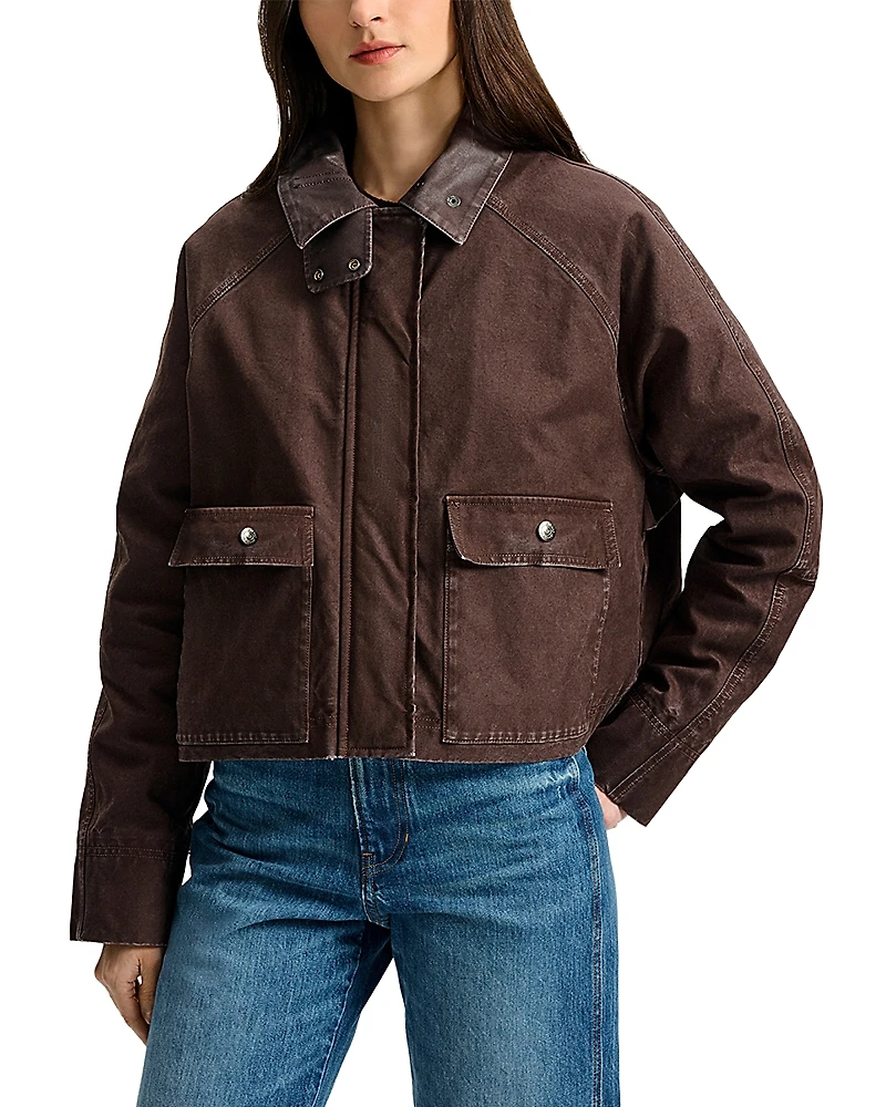 Veronica Beard Arlo Coated Collar Barn Jacket