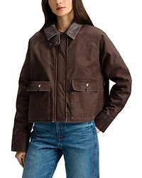 Veronica Beard Arlo Coated Collar Barn Jacket