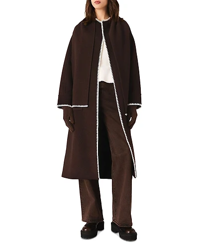 Maje Embroidered Double Faced Coat