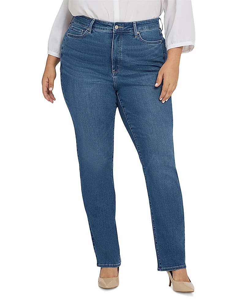 Nydj Plus Marilyn High Rise Straight Jeans