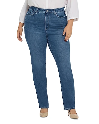 Nydj Plus Marilyn High Rise Straight Jeans