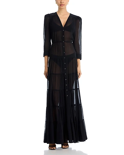 L'Agence Seraphina Tiered Maxi Dress