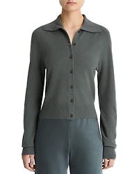 Vince Button Front Polo Cardigan Sweater