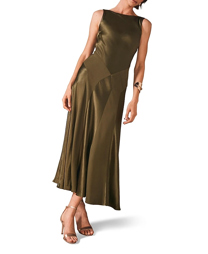 Mint Velvet Women's Panelled Satin Maxi Dress