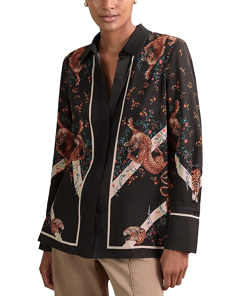 Reiss x Alice Canale Hila Scarf Placed Tiger Shirt - Exclusive