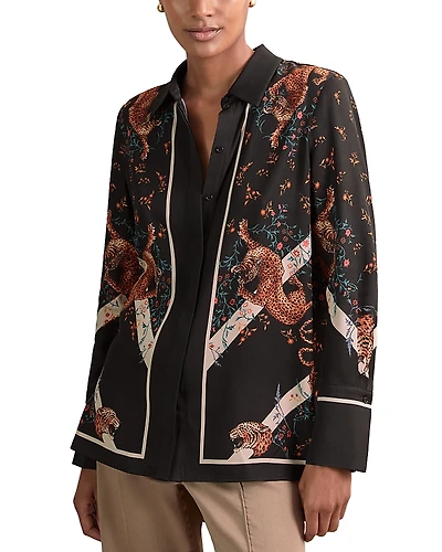 Reiss x Alice Canale Hila Scarf Placed Tiger Shirt - Exclusive