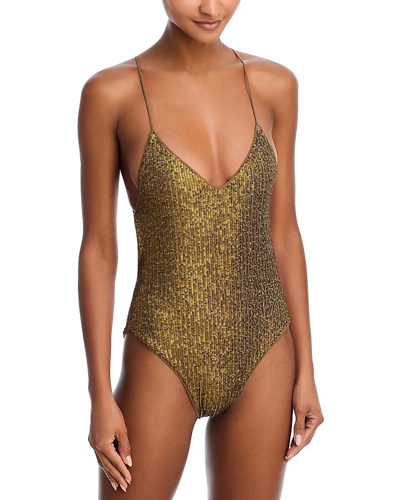 Norma Kamali Low Back Slip Mio One Piece Swimsuit