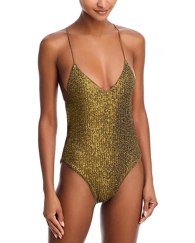 Norma Kamali Low Back Slip Mio One Piece Swimsuit