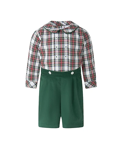 Rachel Riley Boys' Ivory Tartan Cord Set - Little Kid