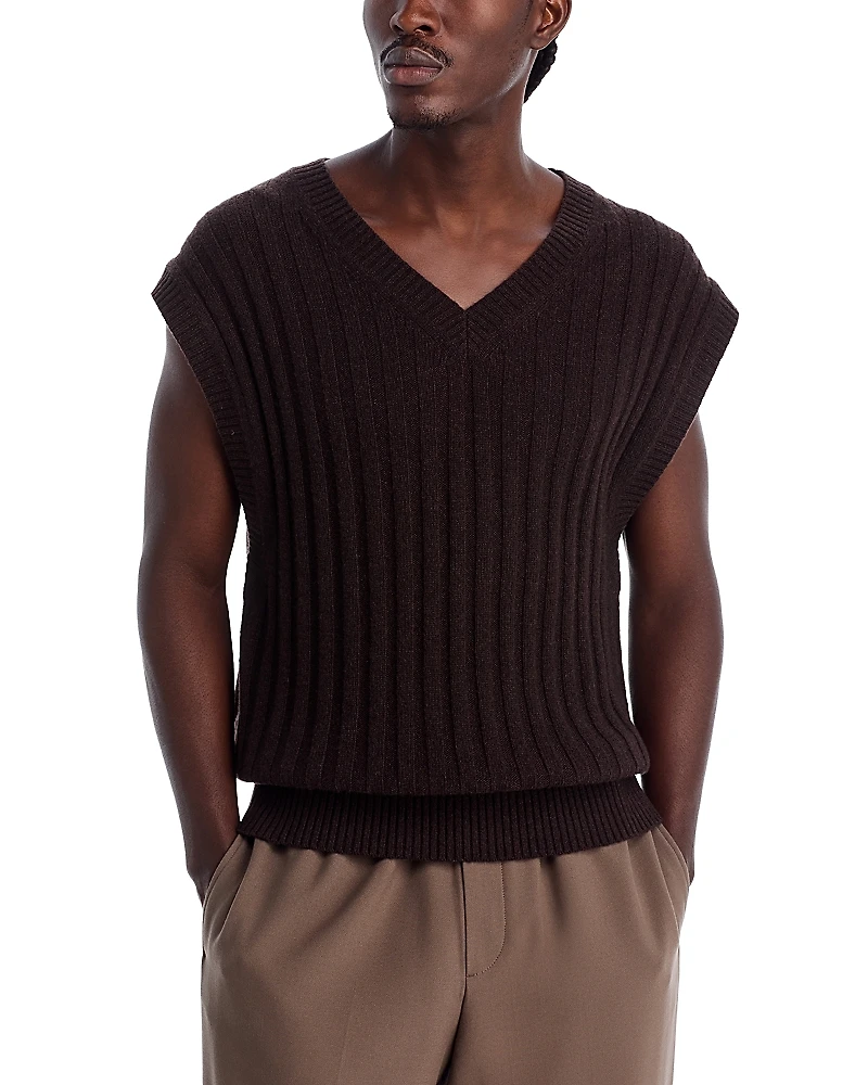 Helmut Lang Ribbed V-Neck Sweater Vest