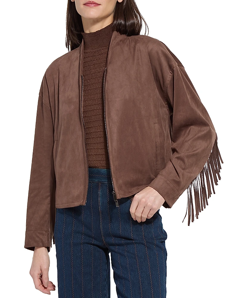 Lysse Candence Fringe Faux Suede Jacket