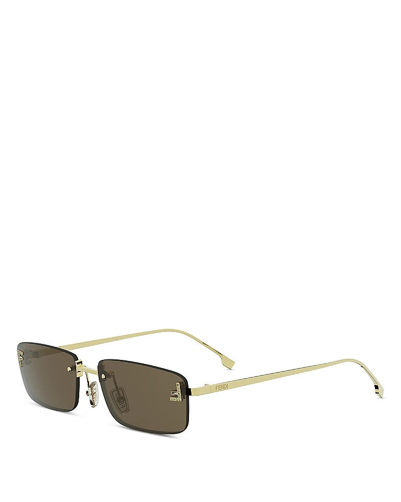 Fendi First Crystal Rectangular Sunglasses, 54mm