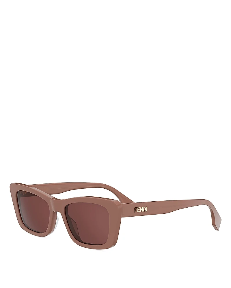 Fendi Lettering Geometric Sunglasses, 53mm