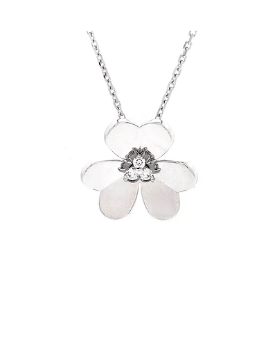 Pre-Owned Van Cleef & Arpels Large Frivole Pendant Necklace 18K White Gold with Diamonds, 16.25 - 14.5"