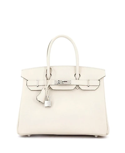 Pre-Owned Hermes Birkin 30 Handbag Light Epsom with Palladium Hardware