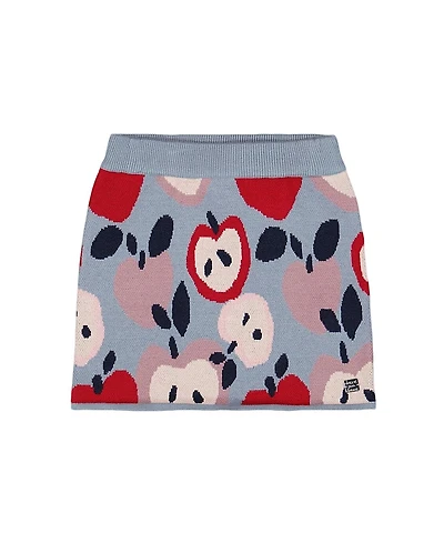 Deux par Girls' Knit Skirt with Apple Heart Jacquard - Big Kid