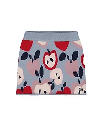 Deux par Girls' Knit Skirt with Apple Heart Jacquard - Big Kid
